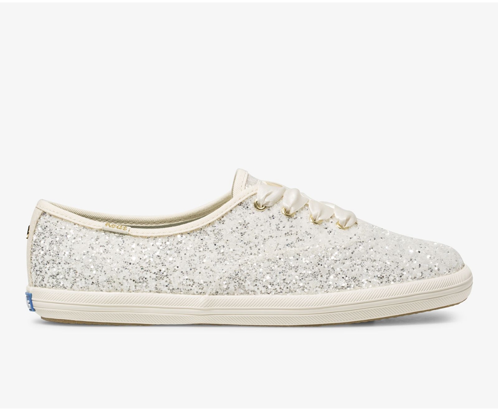 Keds Womens Sneakers White - Kate Spade new york Champion Glitter - 786UTZOIQ